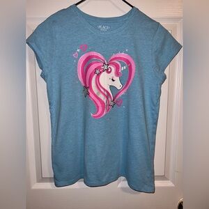 Girl’s sz 16 Unicorn Heart Graphic Tee